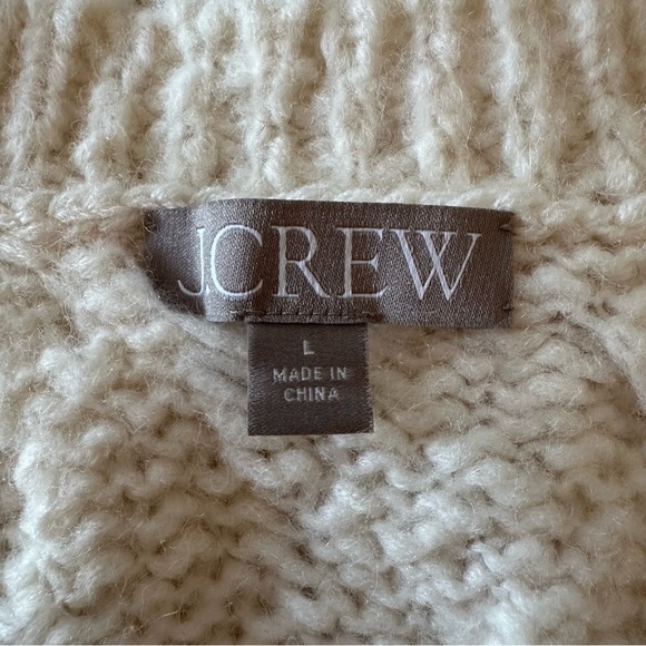 J.CREW cable-knit V-neck Ivory Wool Alpaca Blend Vest Size L - Picture 11 of 13